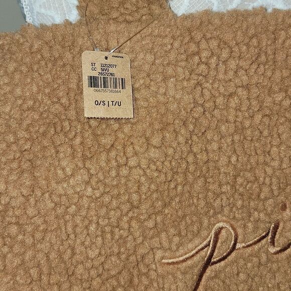 NWT Pink Victoria's Secret Cozy Teddy Bear Plush Sherpa Large Tote Bag - Picture 5 of 9